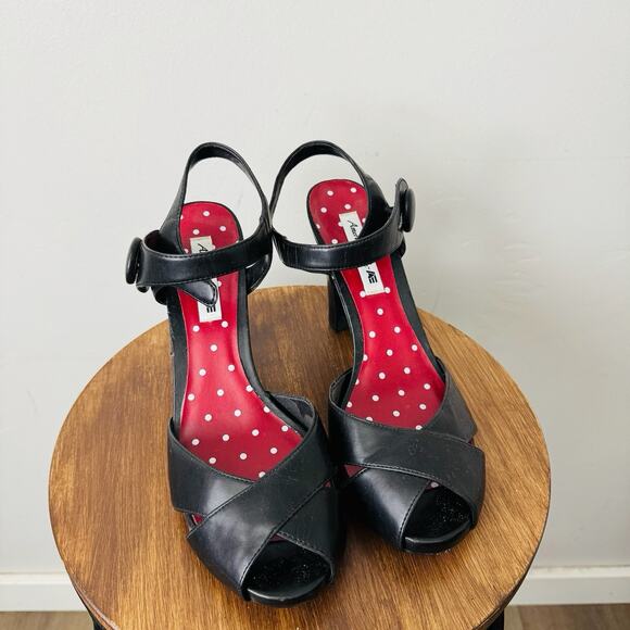 American Eagle Black Leather Slingback Heels Women’s Size 11 - Picture 9 of 10